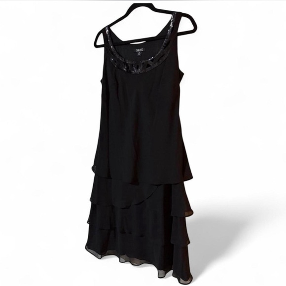 SLNY Black High Low Layered Dress - Picture 4 of 7